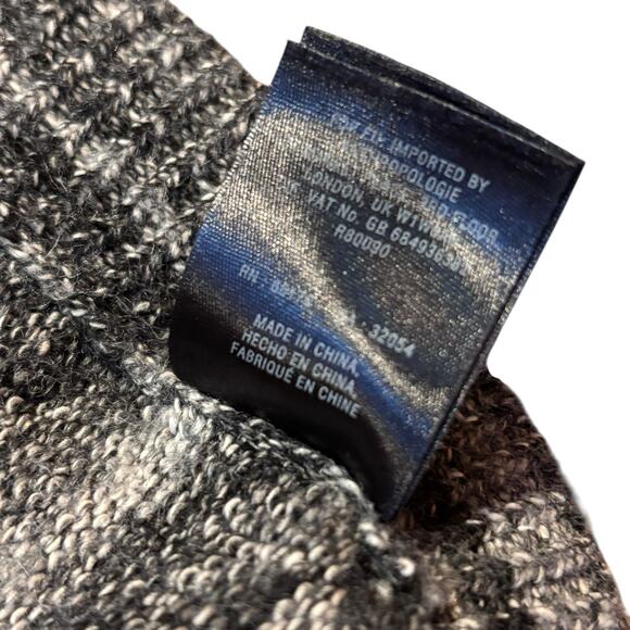 Field Flower x Anthro Sweater Gray Black Spacedye Cowl Neck Curved Hem Medium - Picture 6 of 7